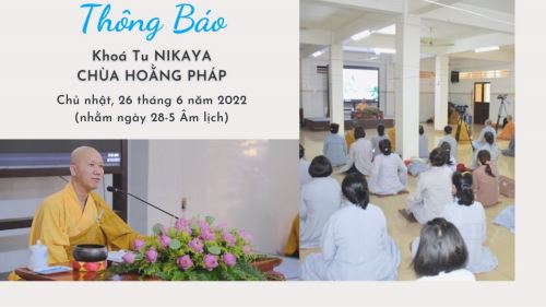 Khoá Tu NIKÀYA 1 Ngày Tại Chùa Hoằng Pháp