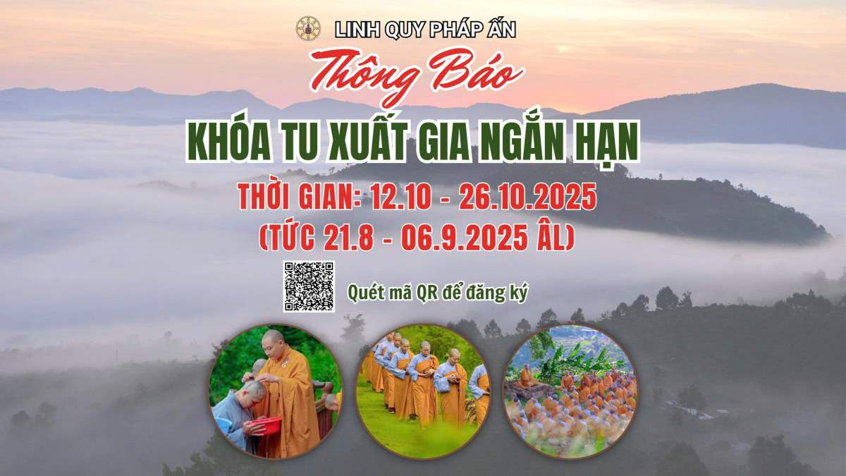 THÔNG BÁO KHÓA TU XUẤT GIA NGẮN HẠN LẦN THỨ 17