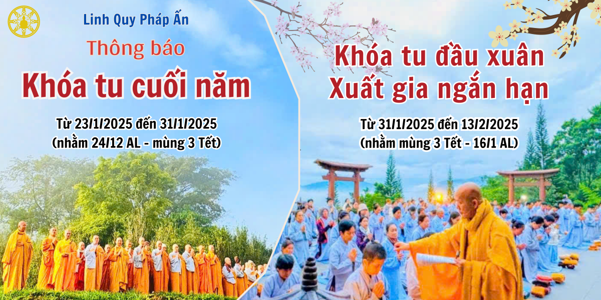 THÔNG BÁO KHÓA TU CUỐI NĂM VÀ ĐẦU XUÂN 2025
